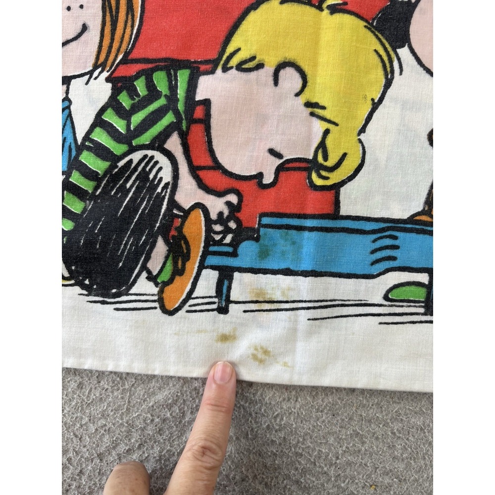 VTG 1971 Charlie Brown Pillowcase Peanuts Happiness is Being One Of The Gang - Picture 5 of 10